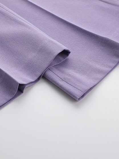 Women's Purple Peak Laple Satin Double Breasted 2 Pieces Suits - Image 5