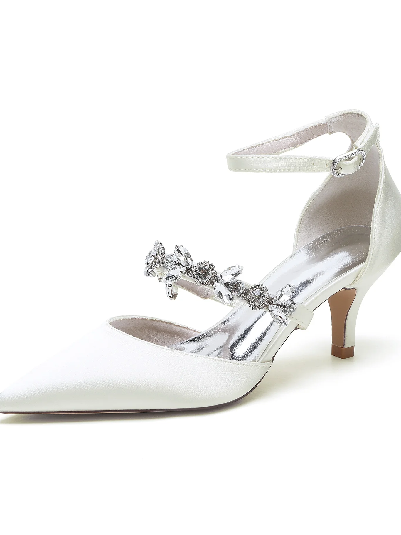 Women's Rhinestone Flat Heel Pointed Toe Bridesmaid Shoes - Image 15