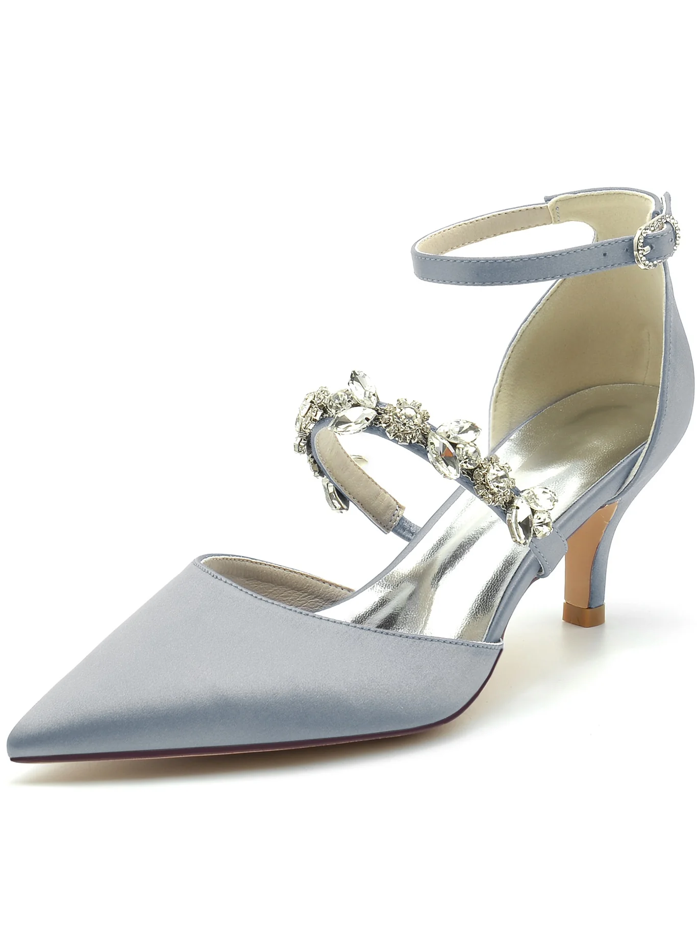 Women's Rhinestone Flat Heel Pointed Toe Bridesmaid Shoes - Image 16