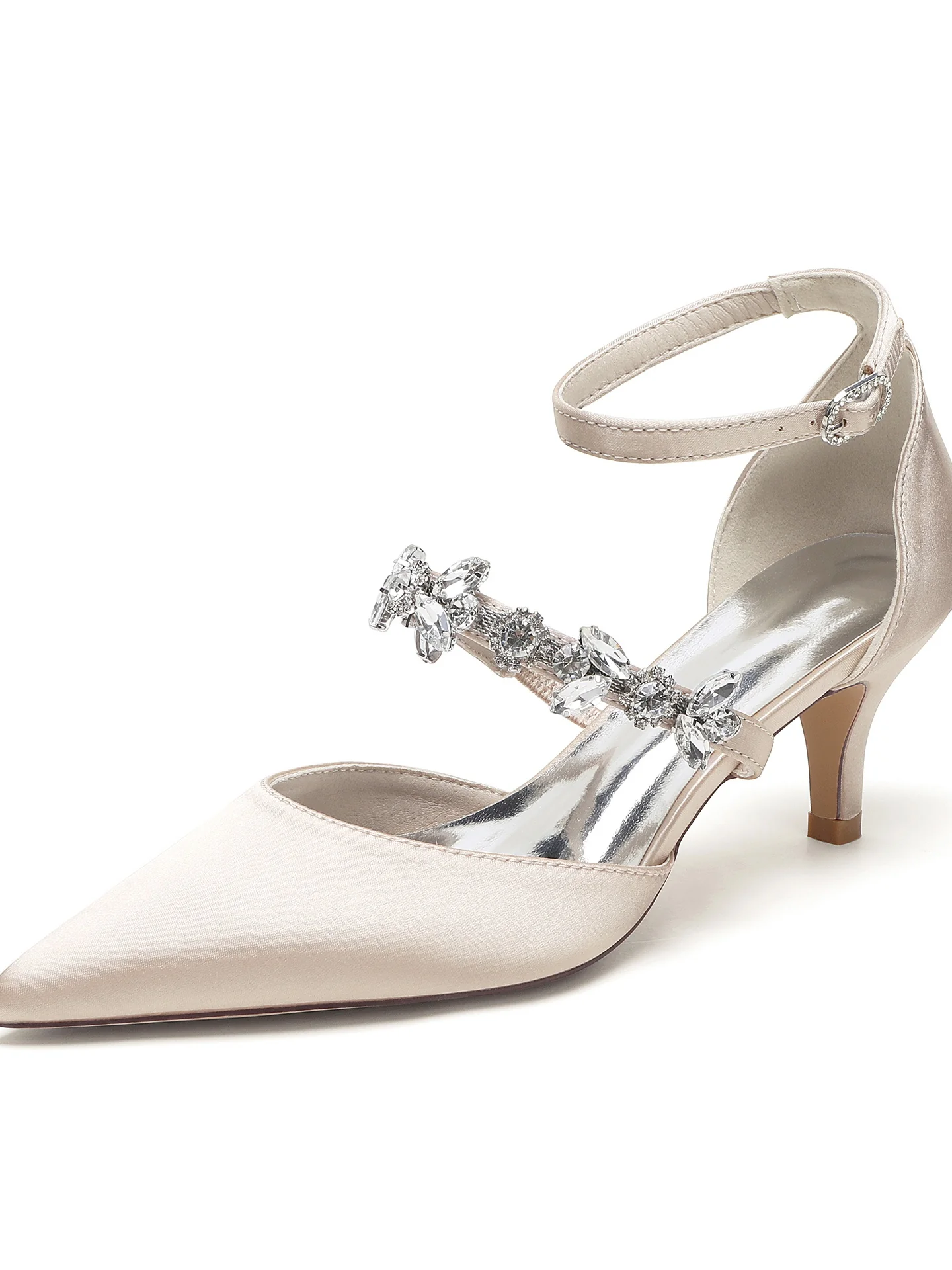 Women's Rhinestone Flat Heel Pointed Toe Bridesmaid Shoes - Image 20