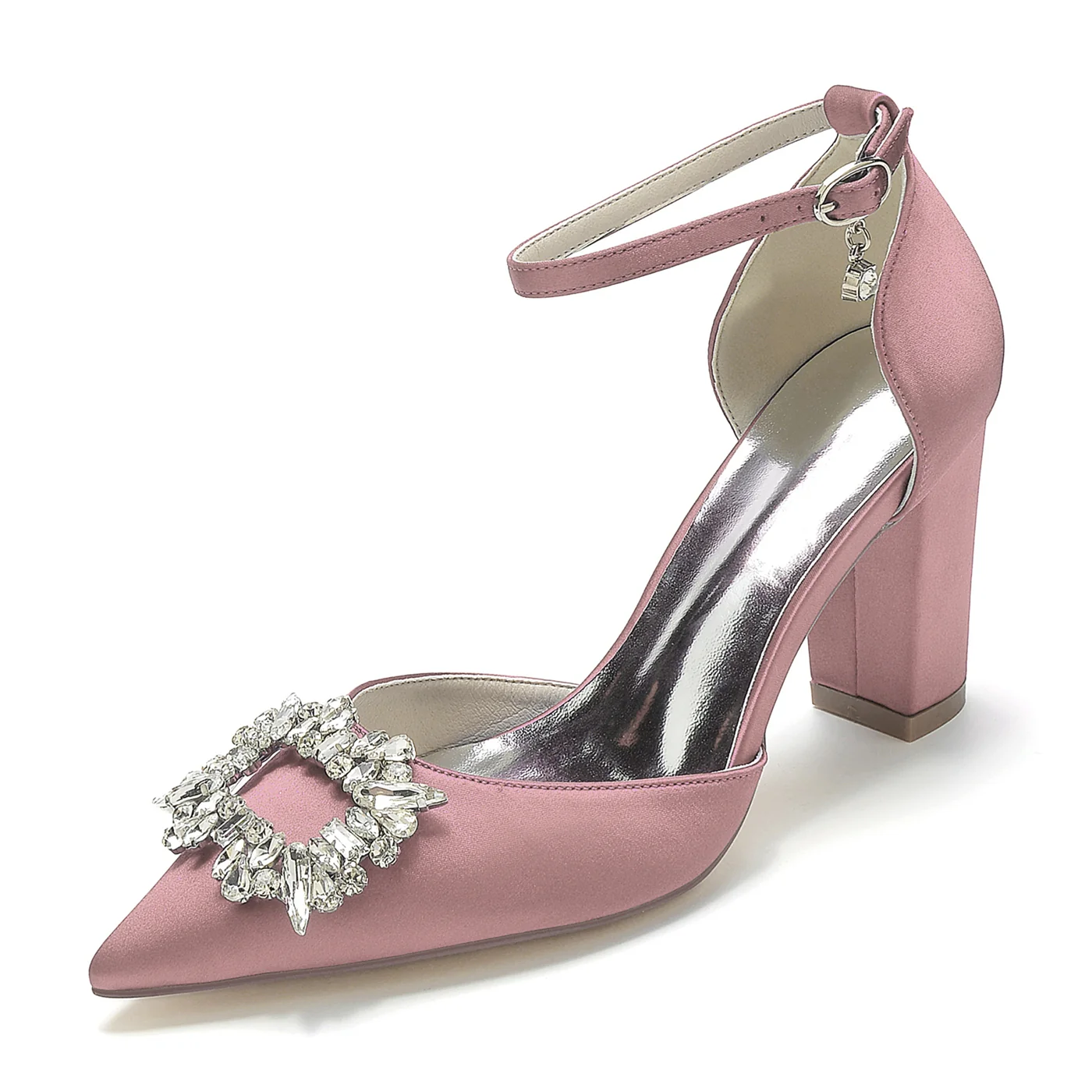 Women's Rhinestone High Heel Pointed Toe Bridesmaid Shoes - Image 13