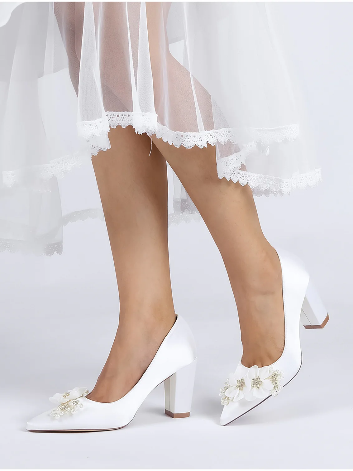 Women's Rhinestone Pointed Toe High Heel Bridesmaid Shoes - Image 2