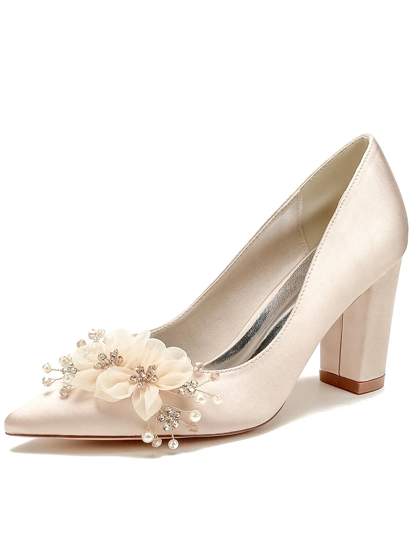 Women's Rhinestone Pointed Toe High Heel Bridesmaid Shoes - Image 6