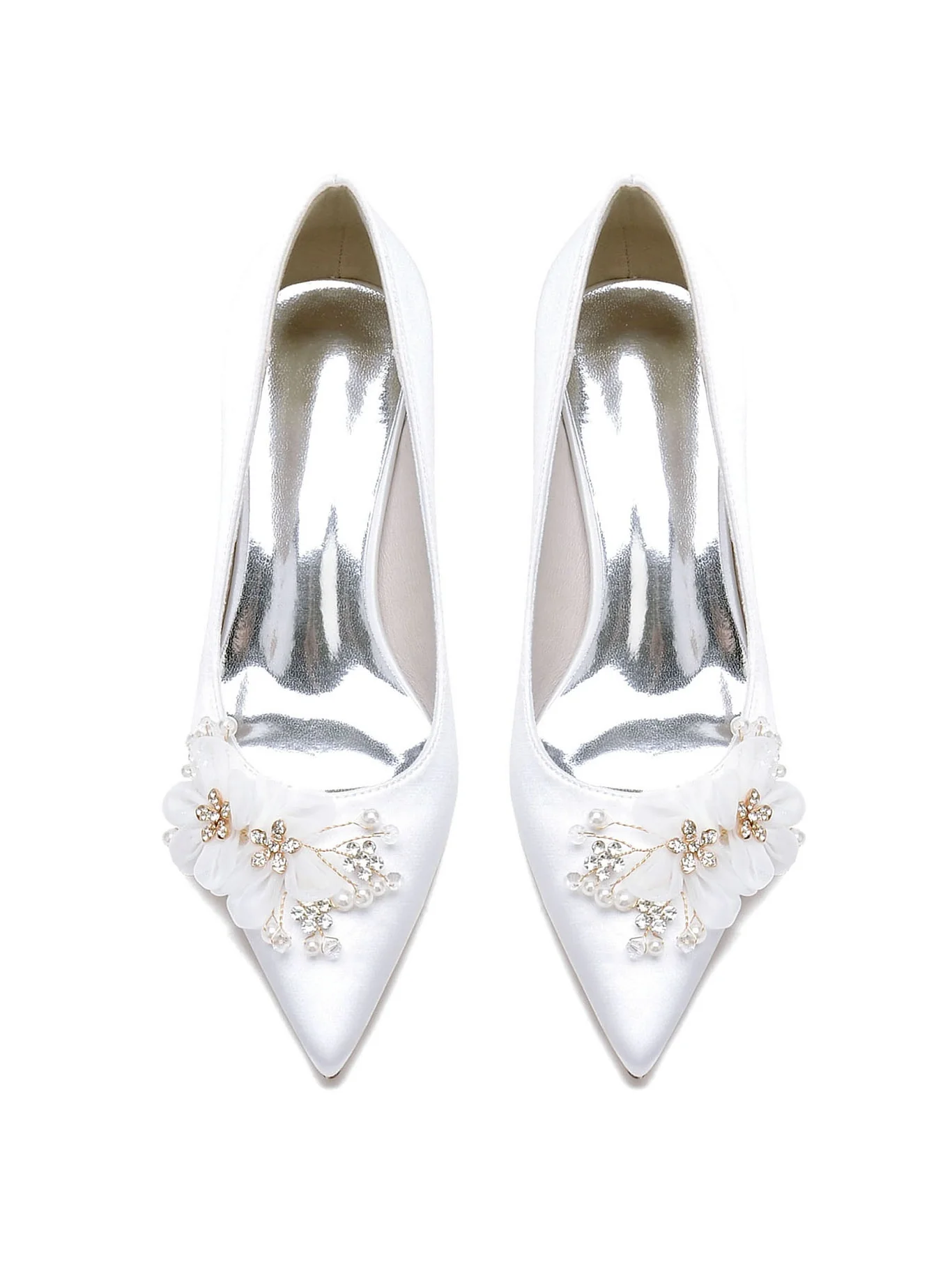 Women's Rhinestone Pointed Toe High Heel Bridesmaid Shoes - Image 8