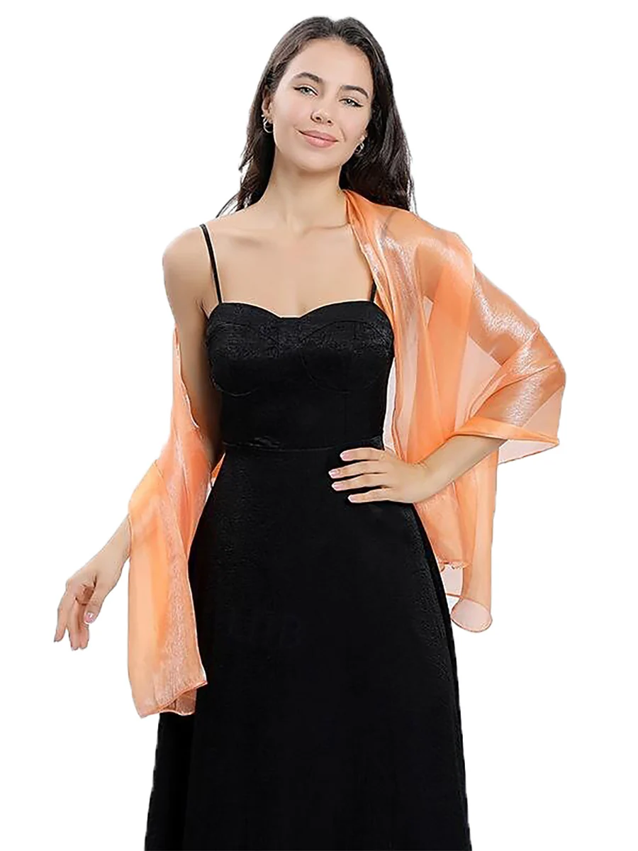 Women's Sheer Pure Color Silk Soft Wedding Formal Shawl - Image 17