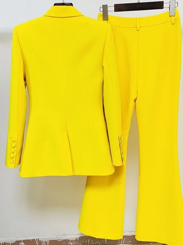 Women's Single-Breasted Button Peak Lapel 2 Pieces Suits - Image 2