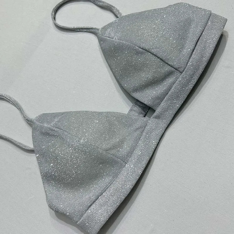 Women's Sparkly 3 Pieces Notched Lapel Single Breasted Two-button Suits - Image 5
