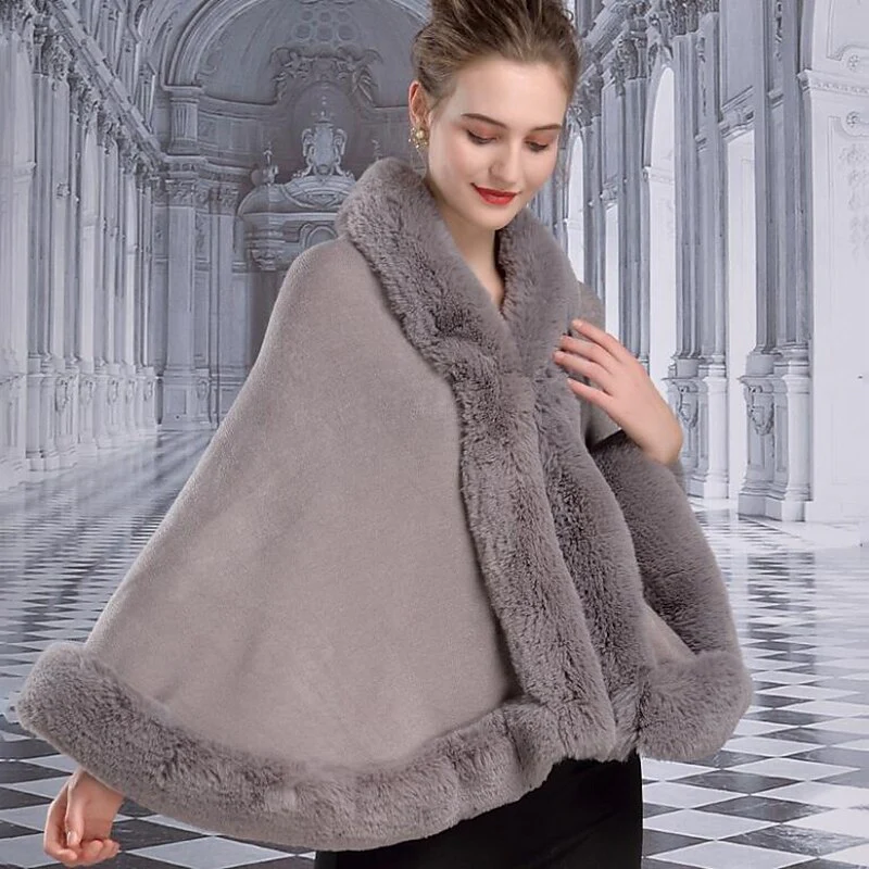 Women's Wedding Bridal Long Sleeves Wrap/Shawls With Pure Color & Split Joint - Image 3
