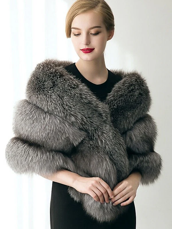 Women's Wedding Bridal Sleeveless Wrap/Shawls With Feathers / Fur - Image 3