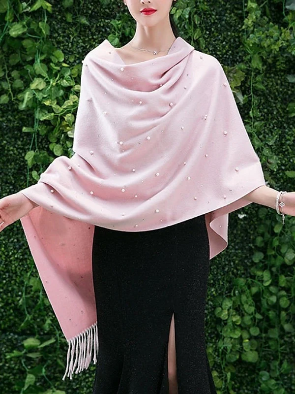 Women's Wedding Bridal Sleeveless Wrap/Shawls With Imitation Pearl & Rhinestone - Image 2