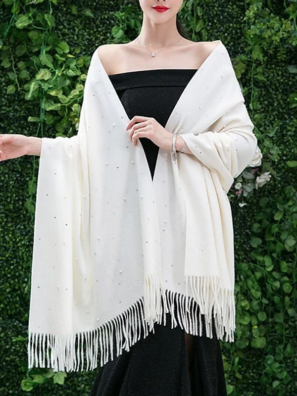 Women's Wedding Bridal Sleeveless Wrap/Shawls With Imitation Pearl & Rhinestone - Image 3