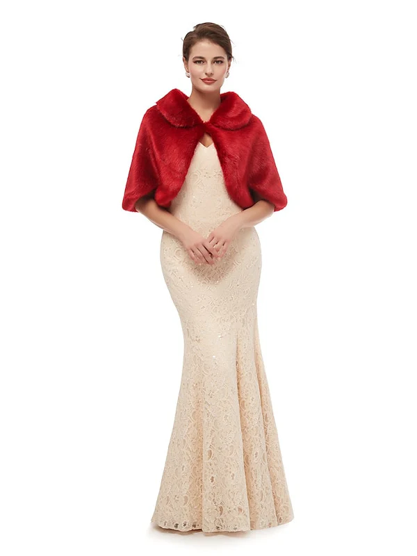 Women's Wedding Bridal Sleeveless Wrap/Shawls With Pure Color - Image 5