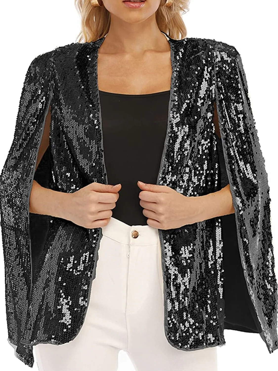 Women's Wedding Guest Long Sleeves Wrap/Shawls With Paillette & Glitter - Image 4