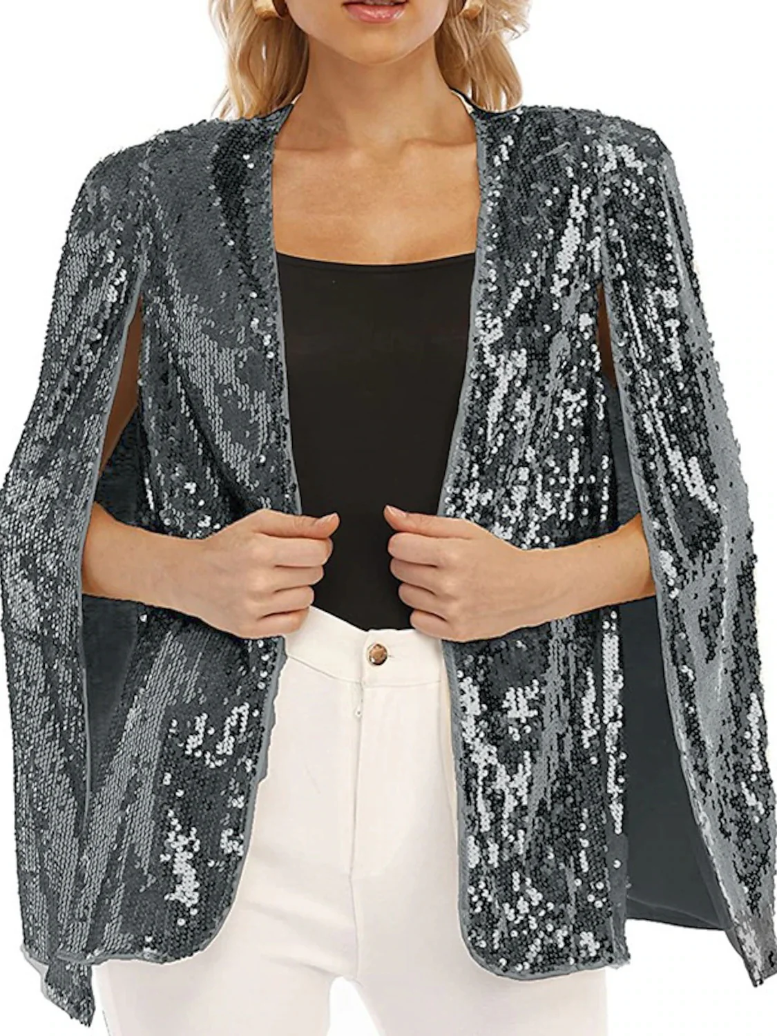 Women's Wedding Guest Long Sleeves Wrap/Shawls With Paillette & Glitter - Image 5