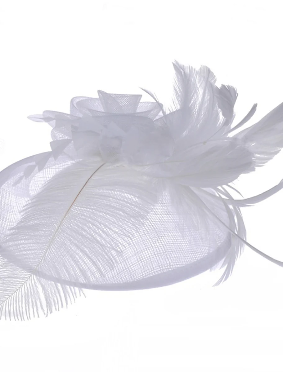 Women's Wedding Party Church Daily Feather Flower Headband Clip/Fascinator - Image 8