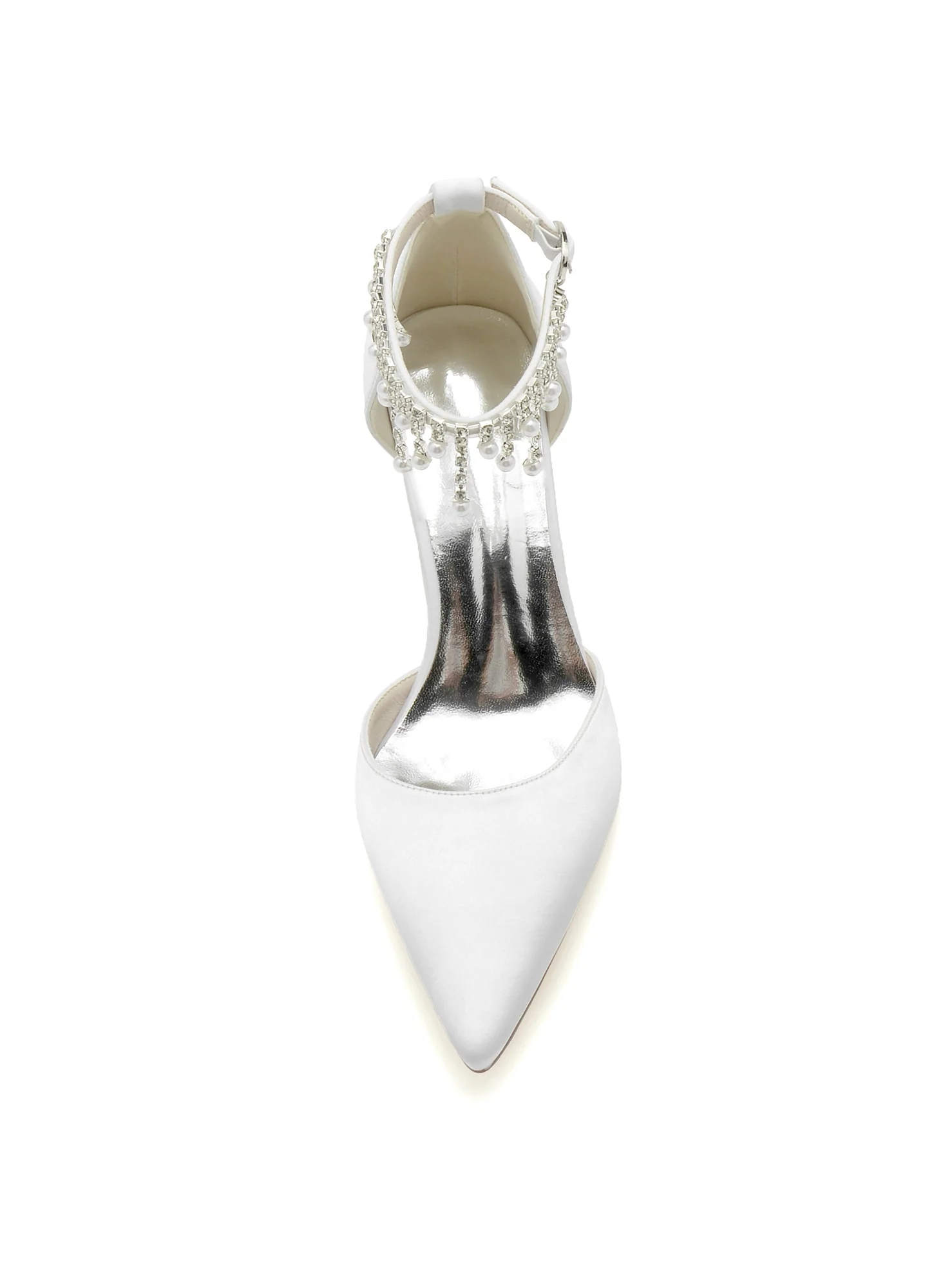 Women's Wedding Rhinestone High Heel Pointed Toe Bridesmaid Shoes - Image 11