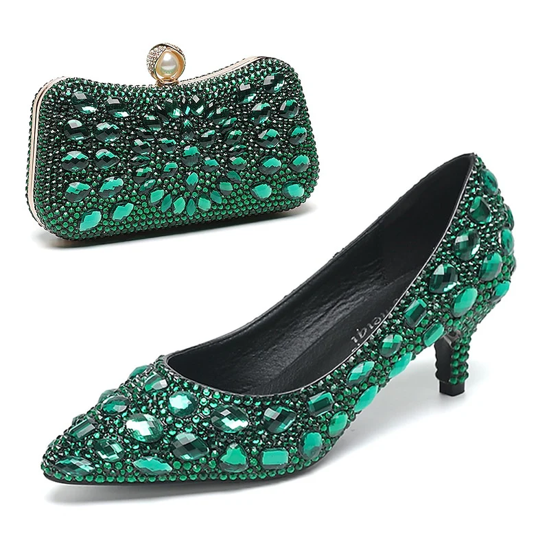 Women's Wedding Shoe Pumps Bling Bling Shoes Dress Shoes Glitter Crystal Sequined Jeweled Bridal Shoes - Image 10