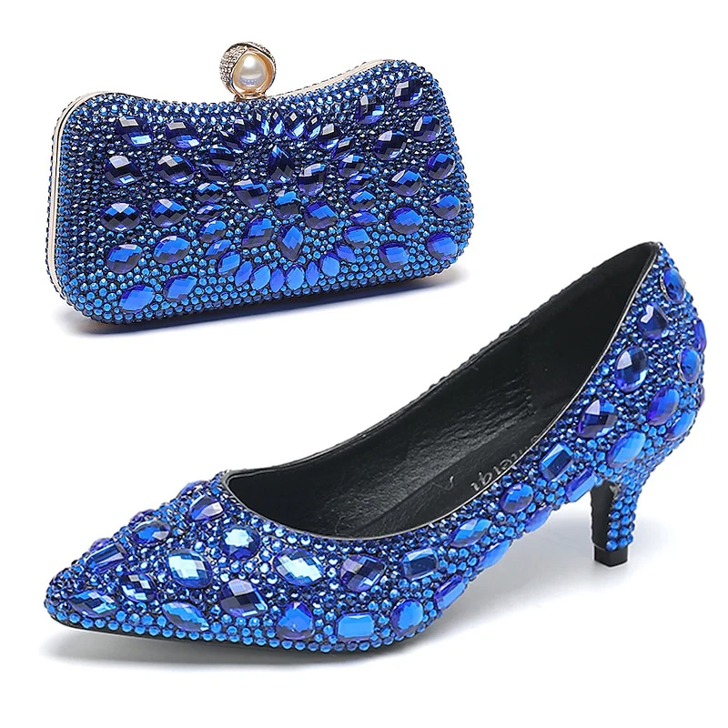 Women's Wedding Shoe Pumps Bling Bling Shoes Dress Shoes Glitter Crystal Sequined Jeweled Bridal Shoes - Image 5