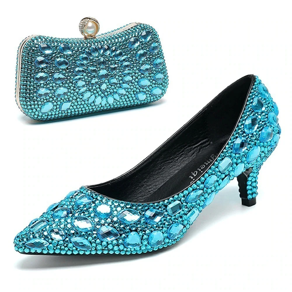 Women's Wedding Shoe Pumps Bling Bling Shoes Dress Shoes Glitter Crystal Sequined Jeweled Bridal Shoes - Image 6