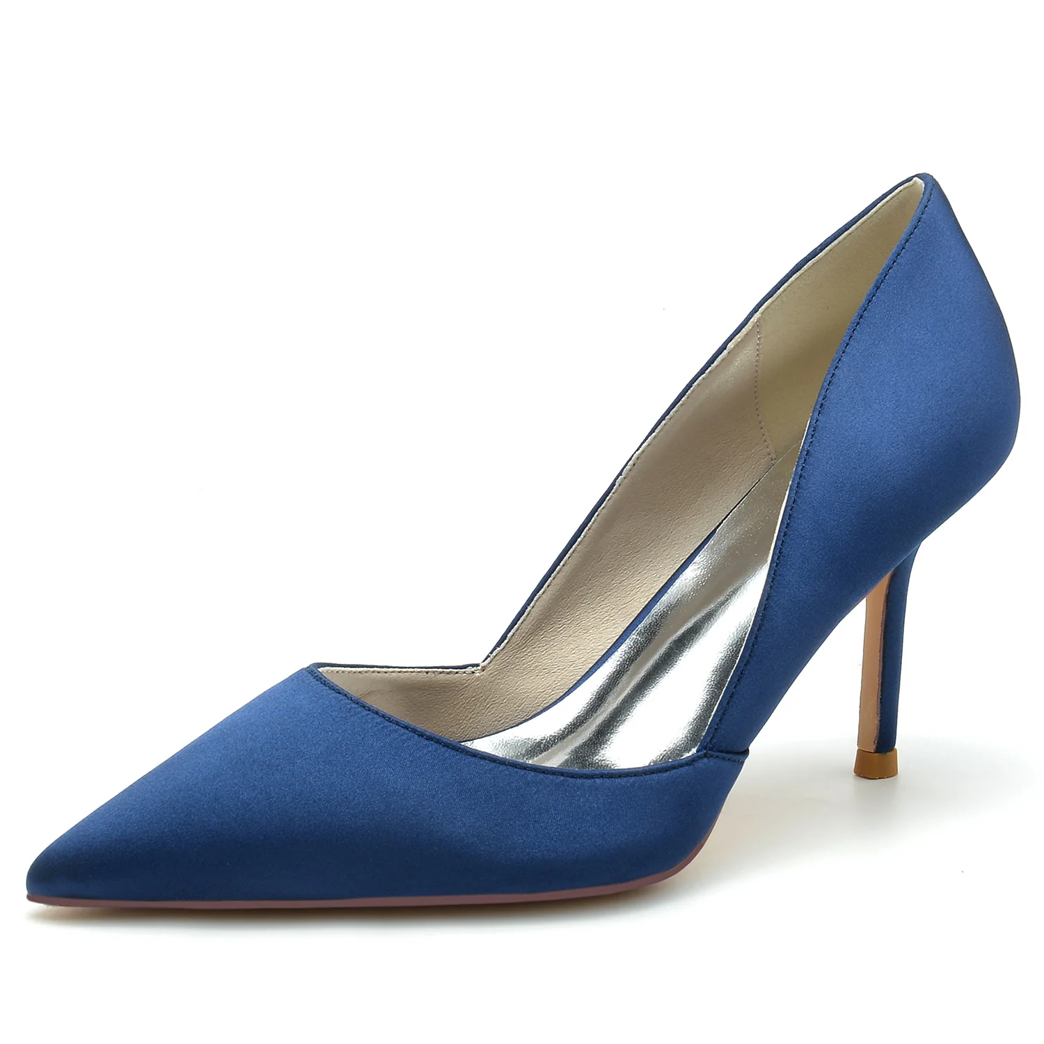 Women's Wedding Shoe Stiletto Silk Satin Pointed Toe Minimalist Bridal Shoes - Image 3