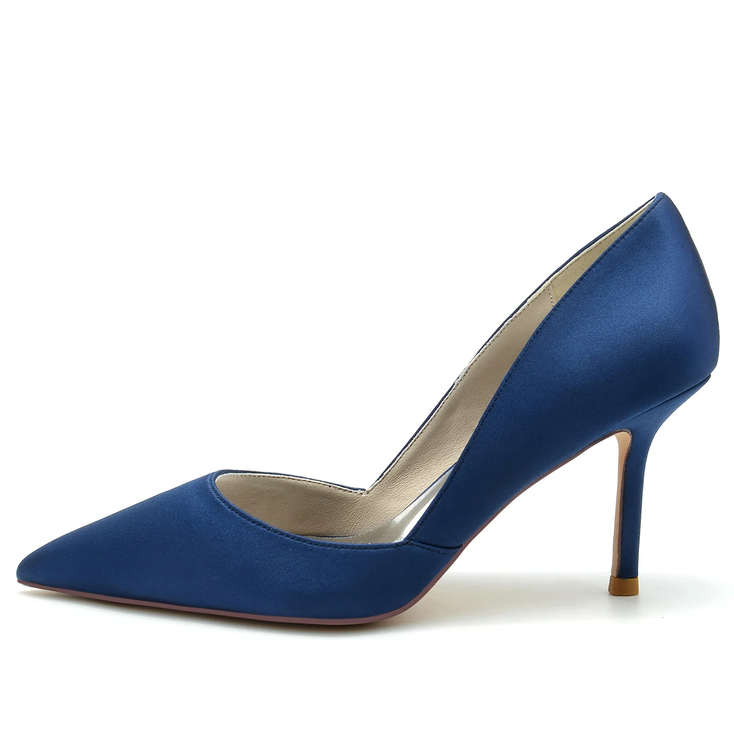 Women's Wedding Shoe Stiletto Silk Satin Pointed Toe Minimalist Bridal Shoes - Image 4