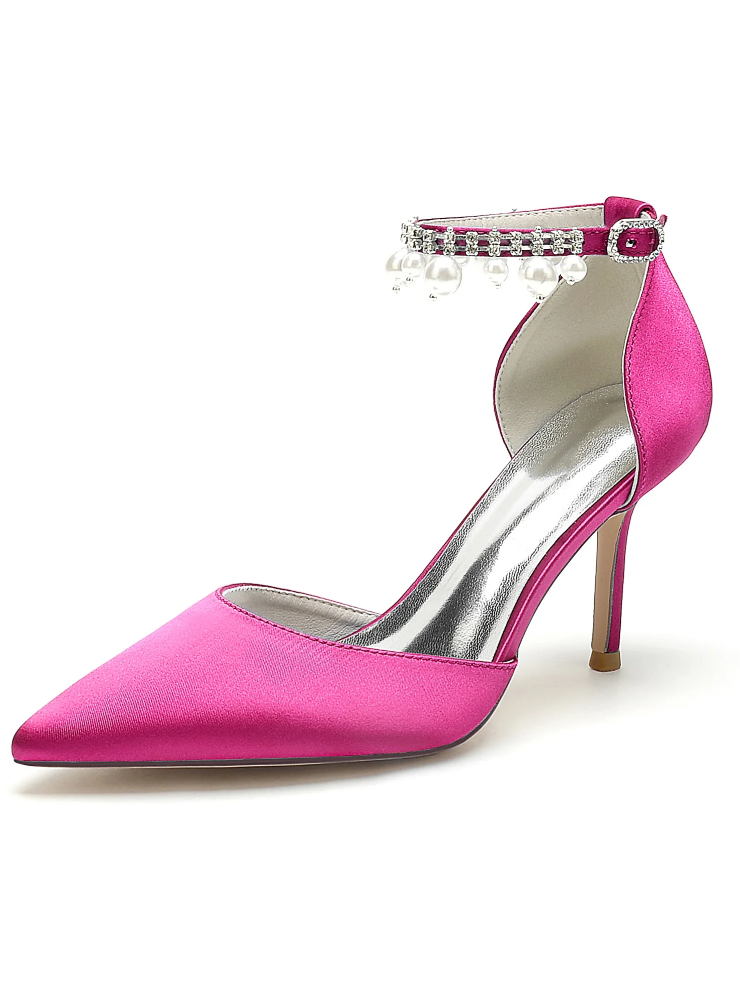 Women's Wedding Shoes Beadings High Heel Pointed Toe Bridesmaid Shoes - Image 8