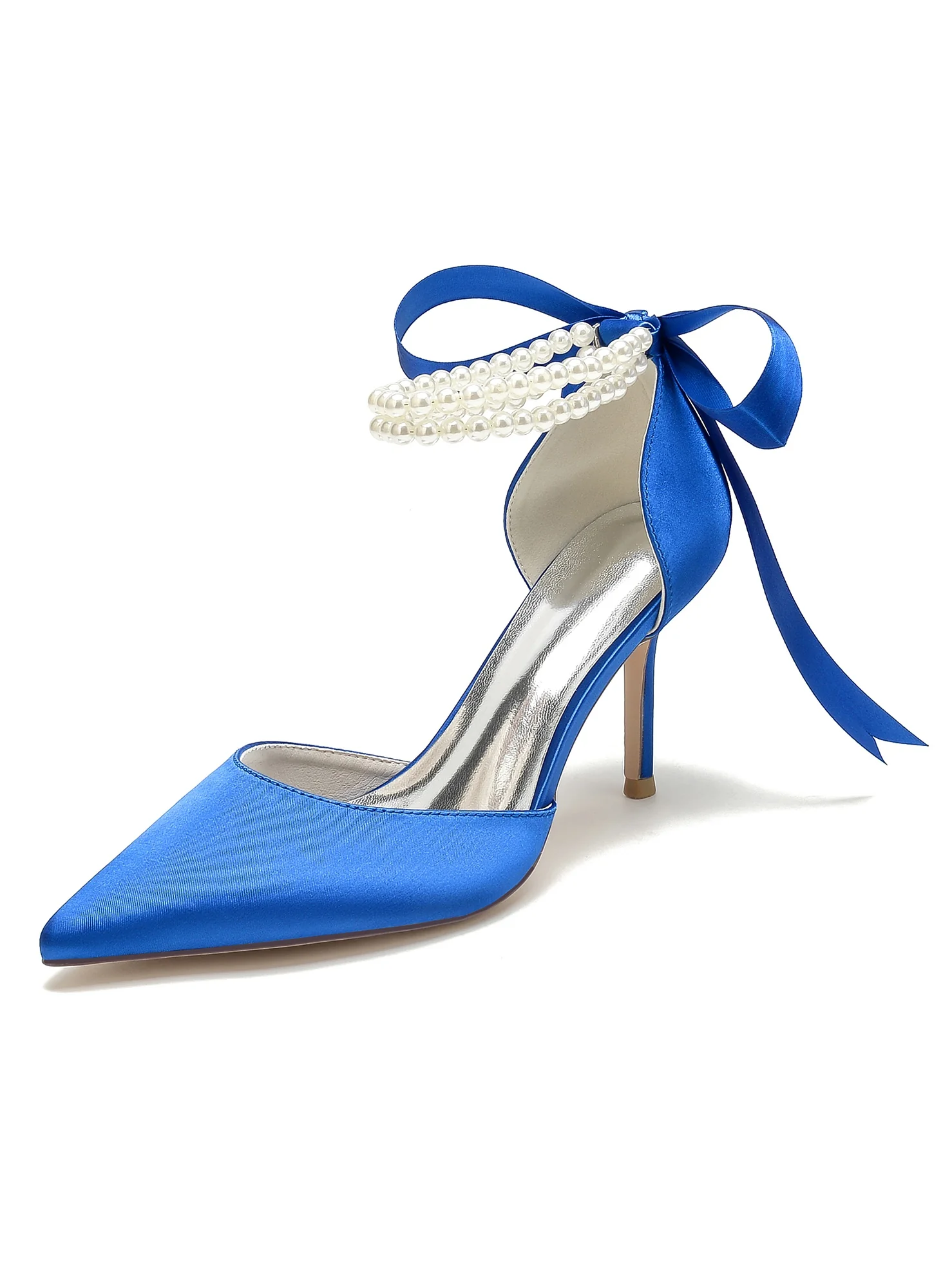 Women's Wedding Shoes Beadings Pointed Toe High Heel Bridesmaid Shoes - Image 14
