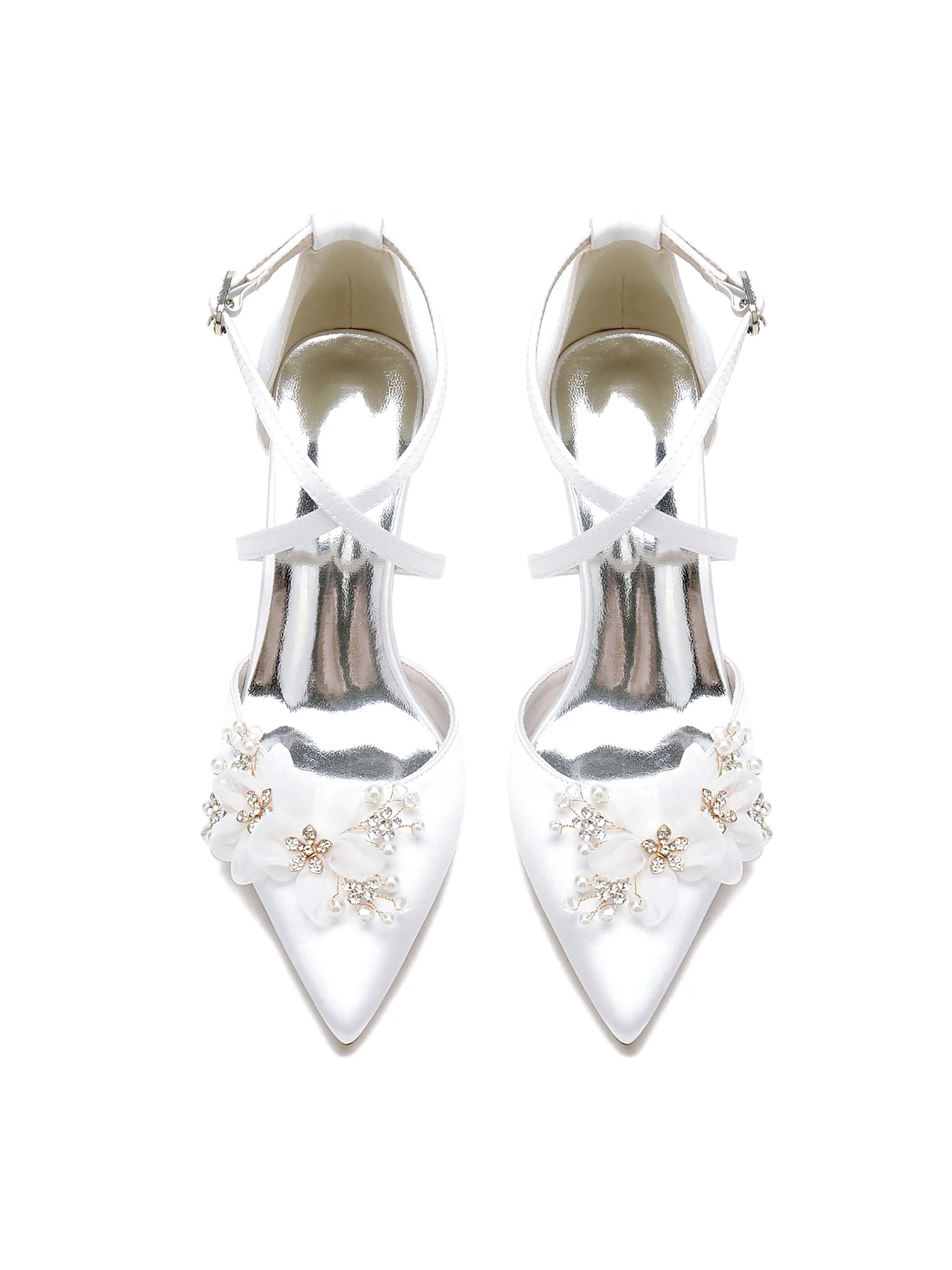 Women's Wedding Shoes High Heel Pointed Toe Bridal Shoes - Image 4