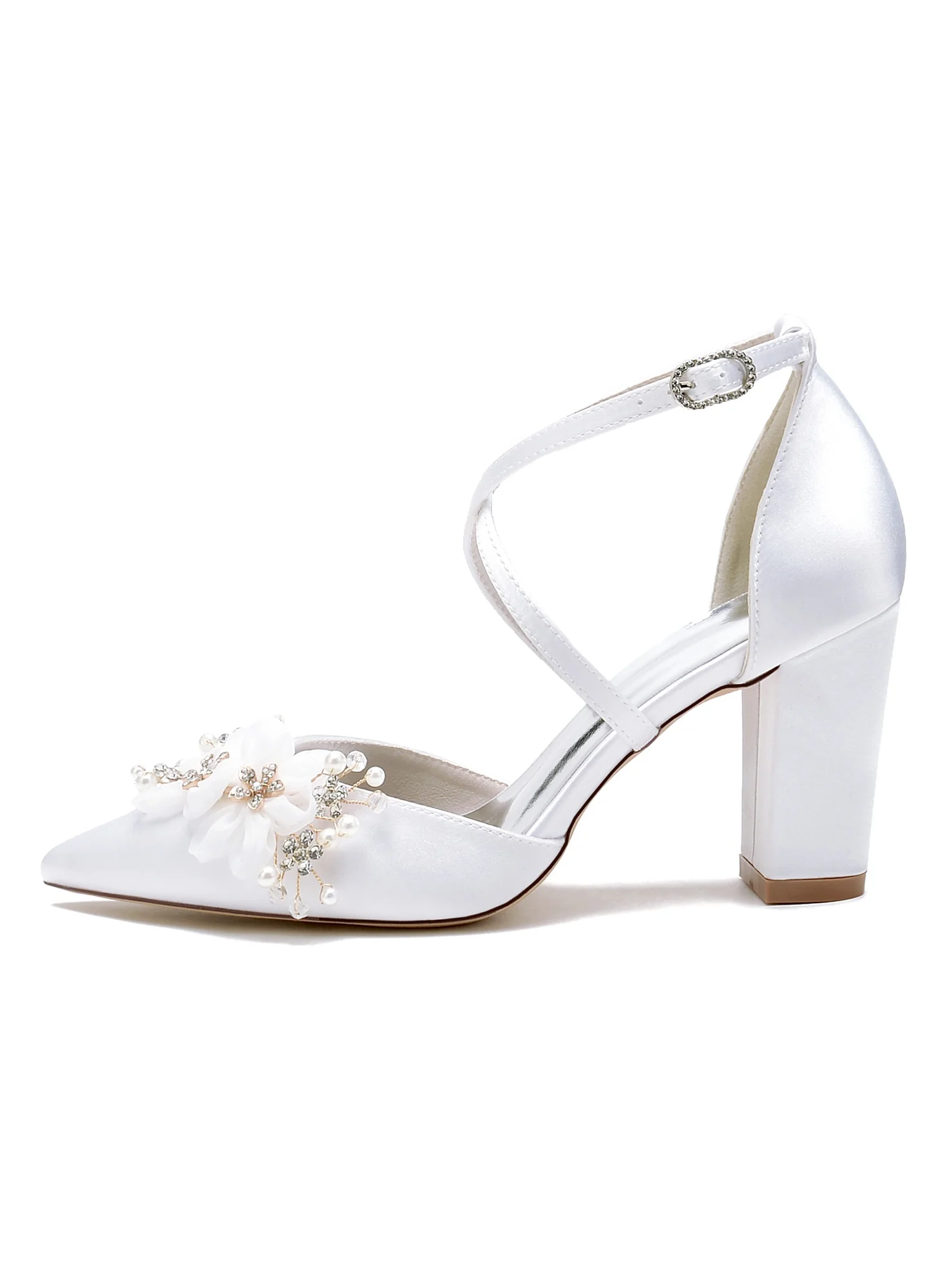 Women's Wedding Shoes High Heel Pointed Toe Bridal Shoes - Image 5