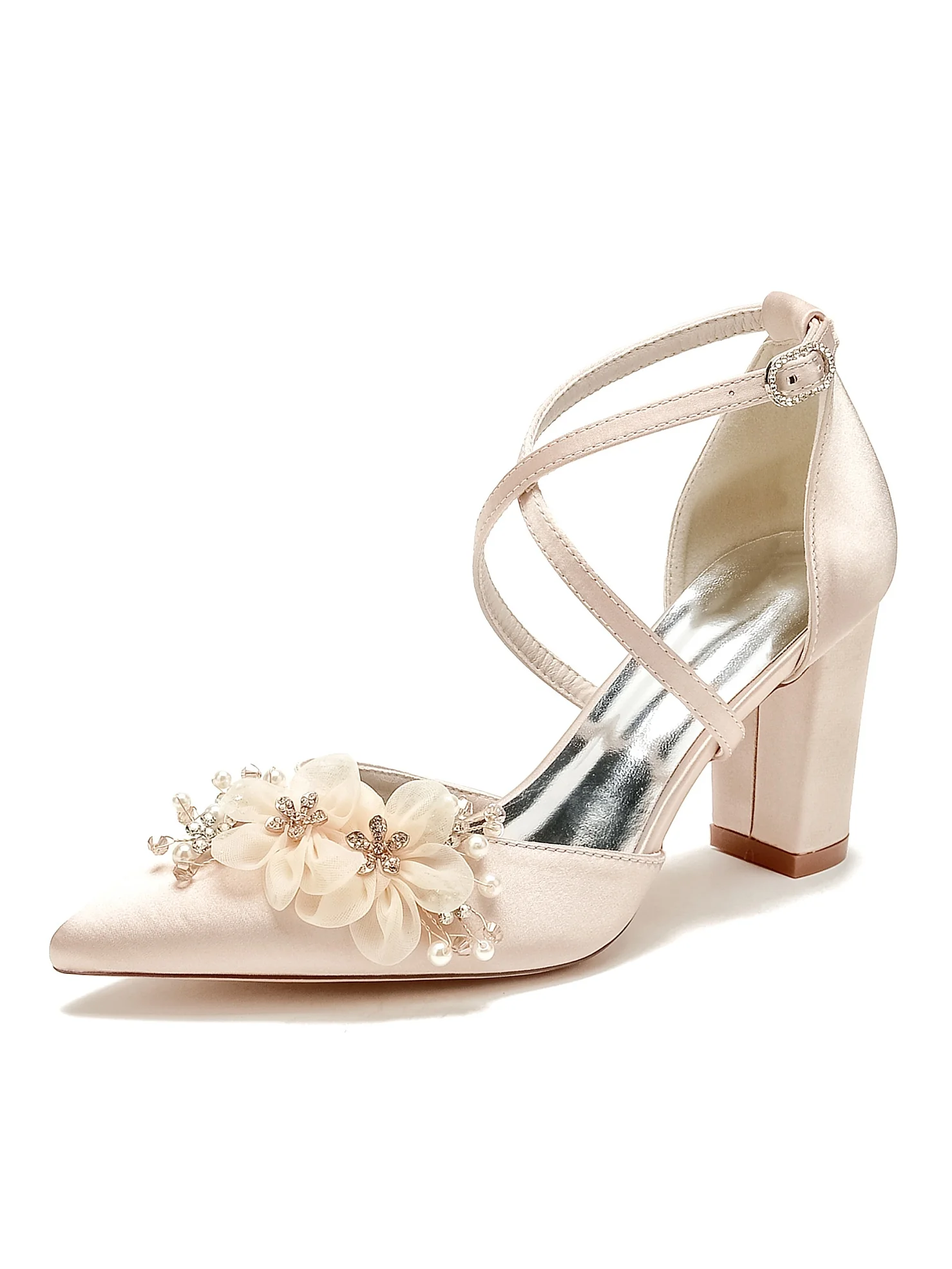 Women's Wedding Shoes High Heel Pointed Toe Bridal Shoes - Image 7