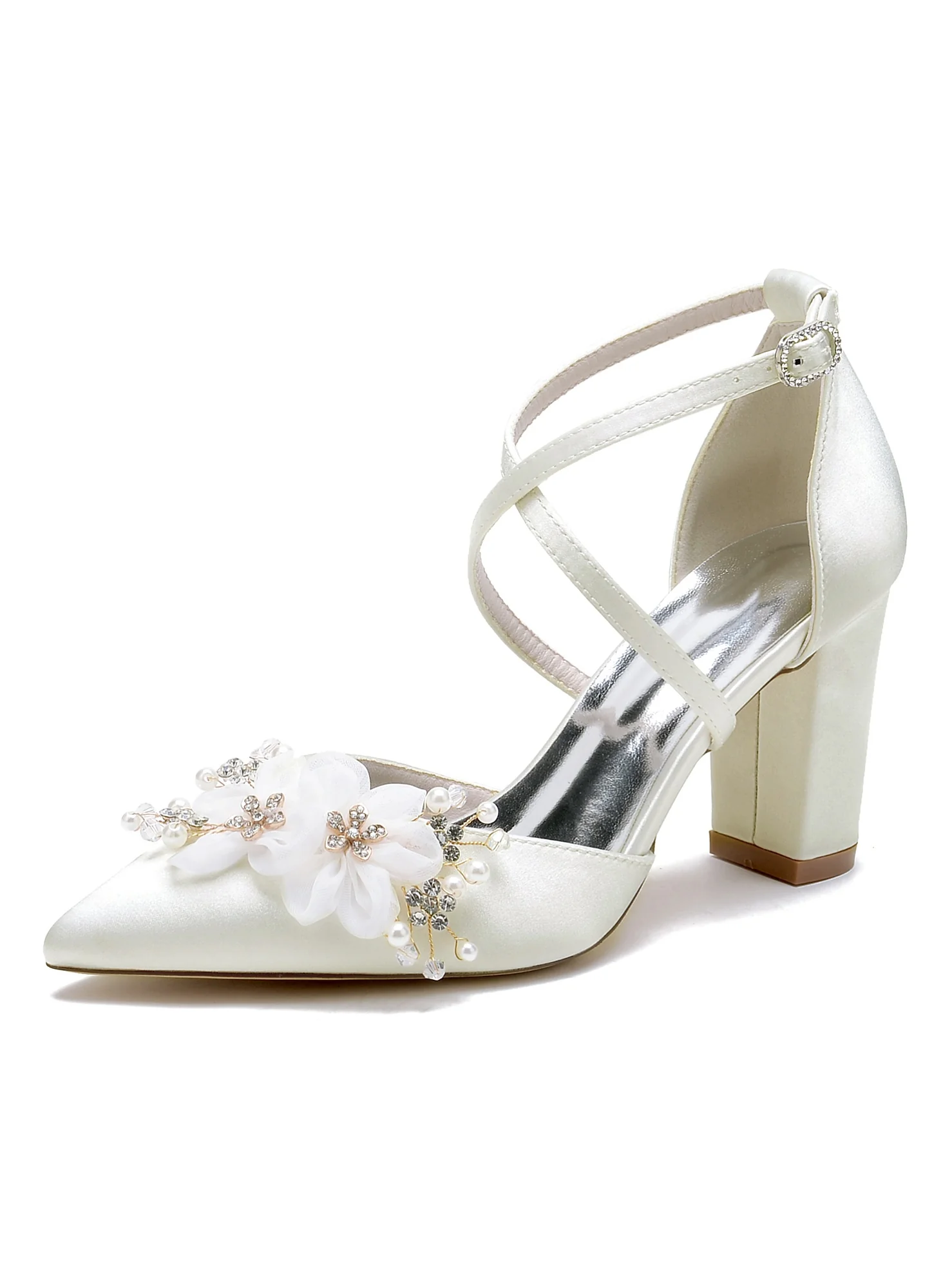 Women's Wedding Shoes High Heel Pointed Toe Bridal Shoes - Image 8
