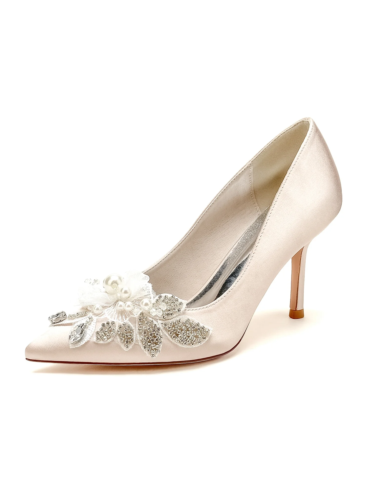 Women's Wedding Shoes Lace High Heel Open Toe Bridal Shoes - Image 13