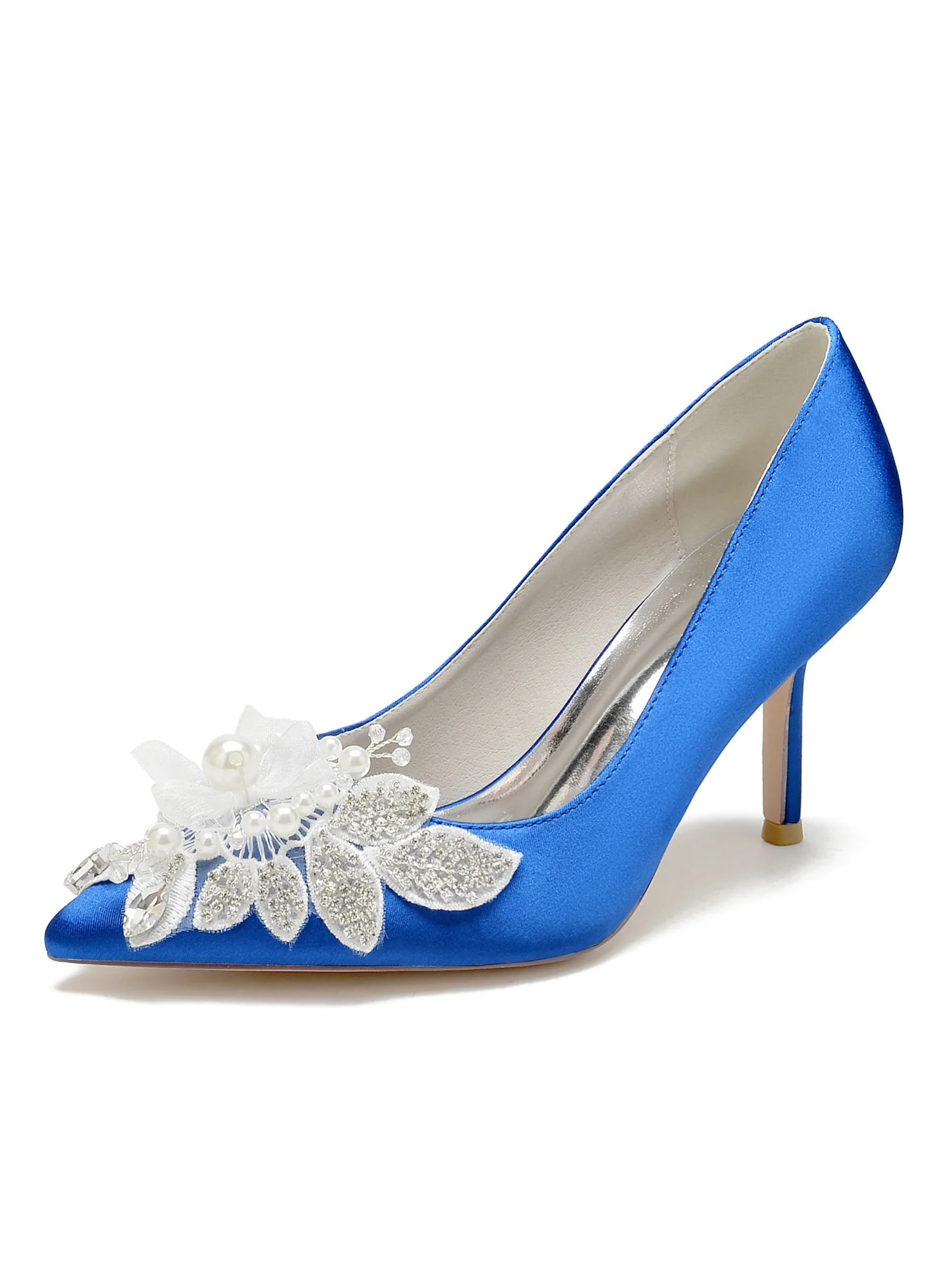 Women's Wedding Shoes Lace High Heel Open Toe Bridal Shoes - Image 8