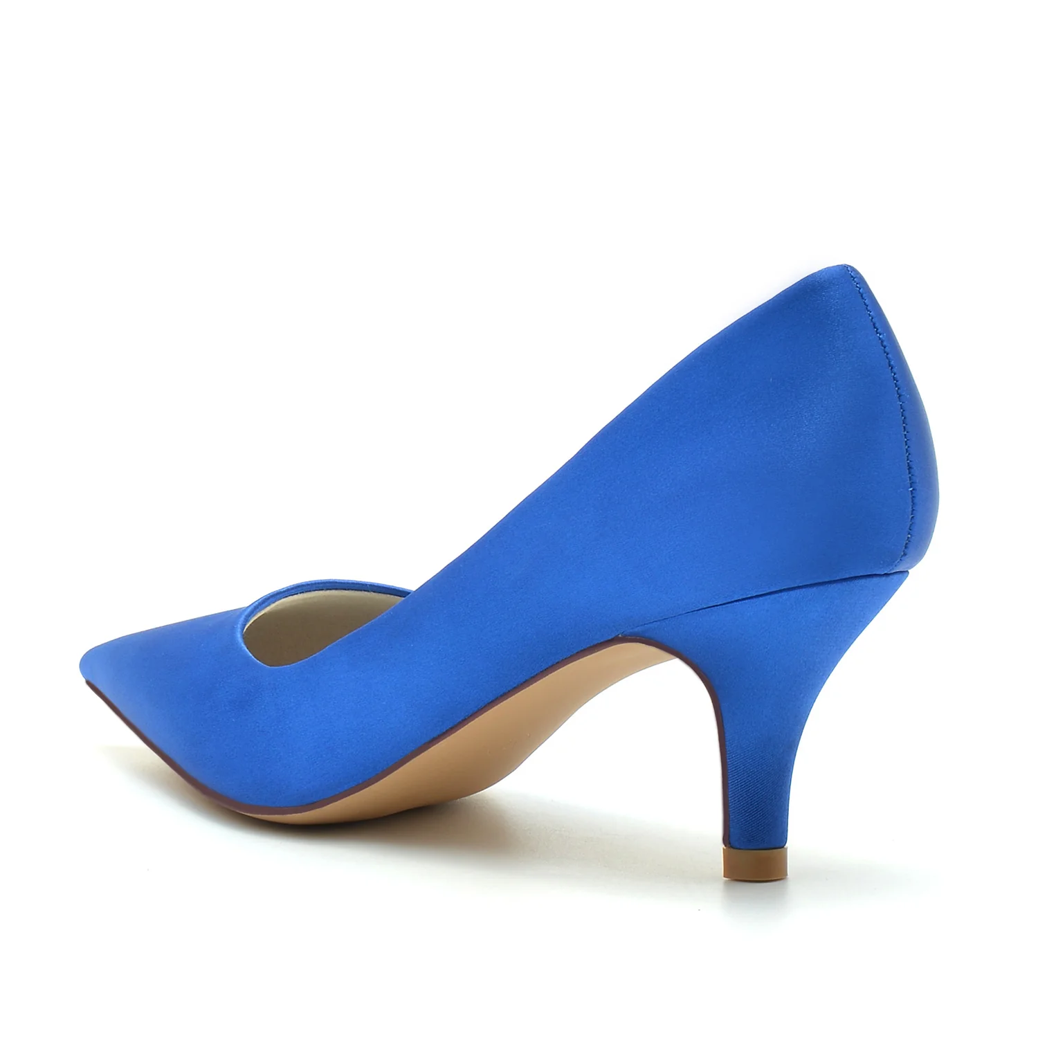 Women's Wedding Shoes Mid Heel Silk Silk Pointed Toe Minimalist Bridal Shoes - Image 3