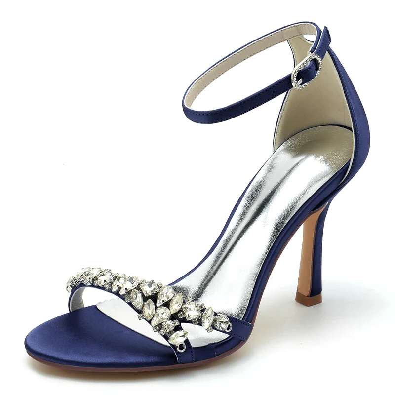 Women's Wedding Shoes Open Toe Simple Ankle Strap Bridal Shoes with Imitation Rhinestone - Image 7