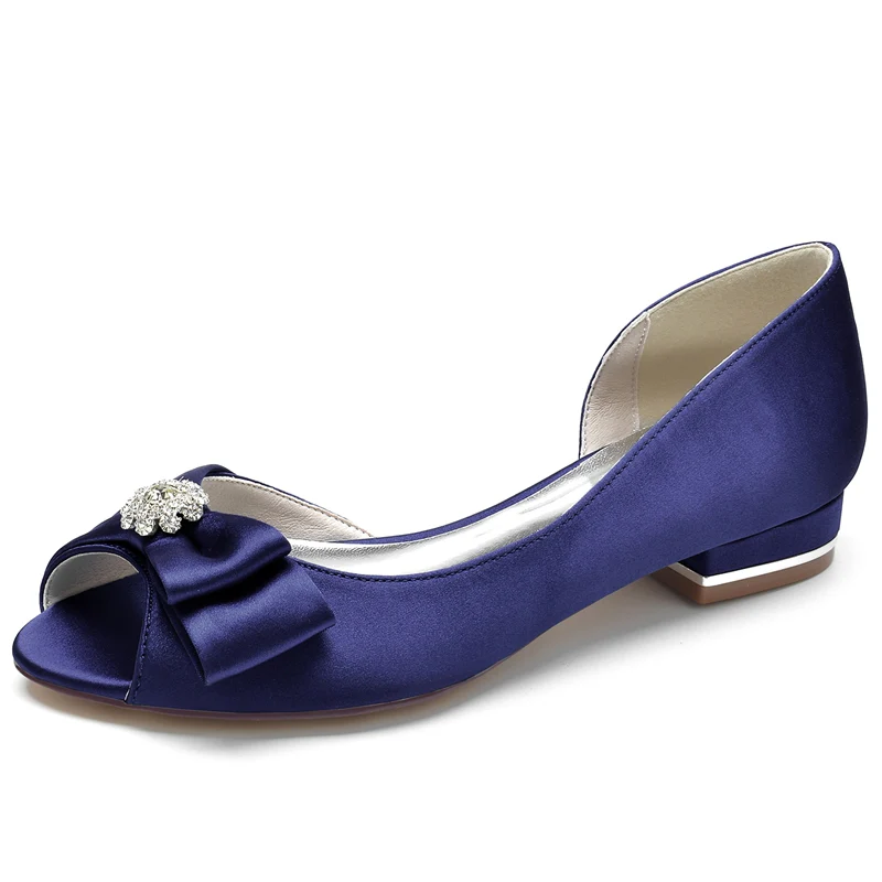 Women's Wedding Shoes Peep Toe High-End Bridal Shoes with Rhinestone & Bow - Image 7