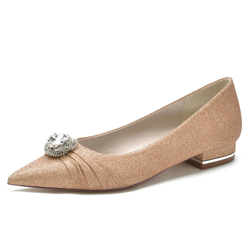 Women's Wedding Shoes Pointed Toe Elegant Bridal Shoes with Rhinestone & Beadings & Ruffles - Image 7