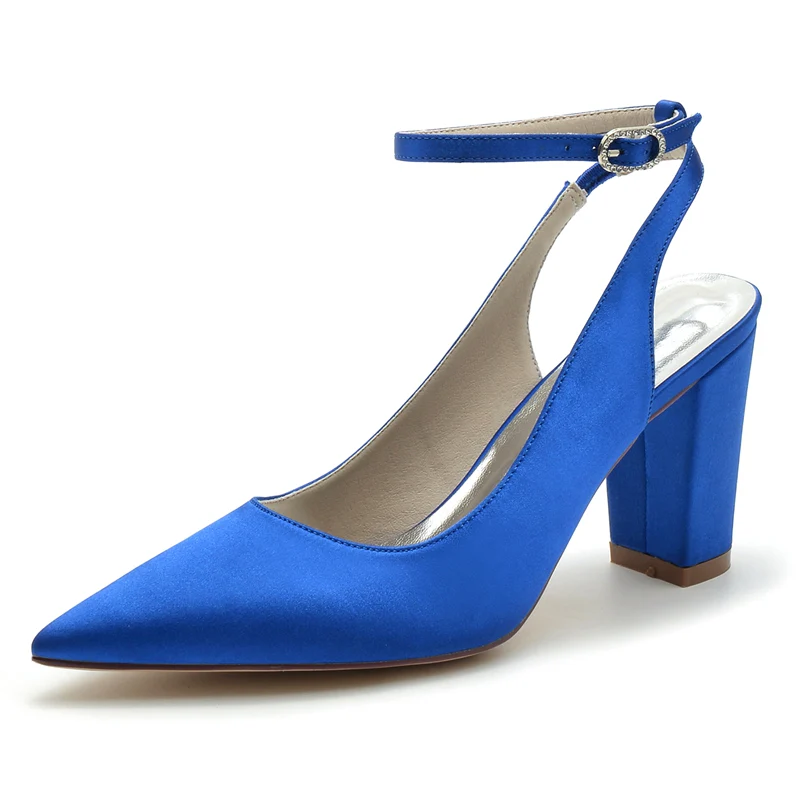 Women's Wedding Shoes Pointed Toe High Heel Chic Minimalism Buckle Bridal Shoes - Image 5