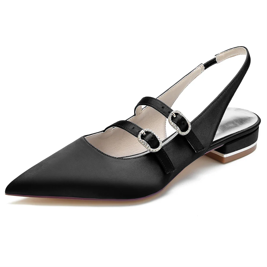 Women's Wedding Shoes Pointed Toe Low Heel Minimalist Bridal Shoes - Image 6