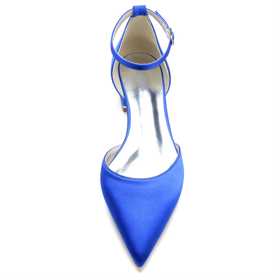 Women's Wedding Shoes Pointed Toe Low Heel Minimalist Bridal Shoes - Image 4