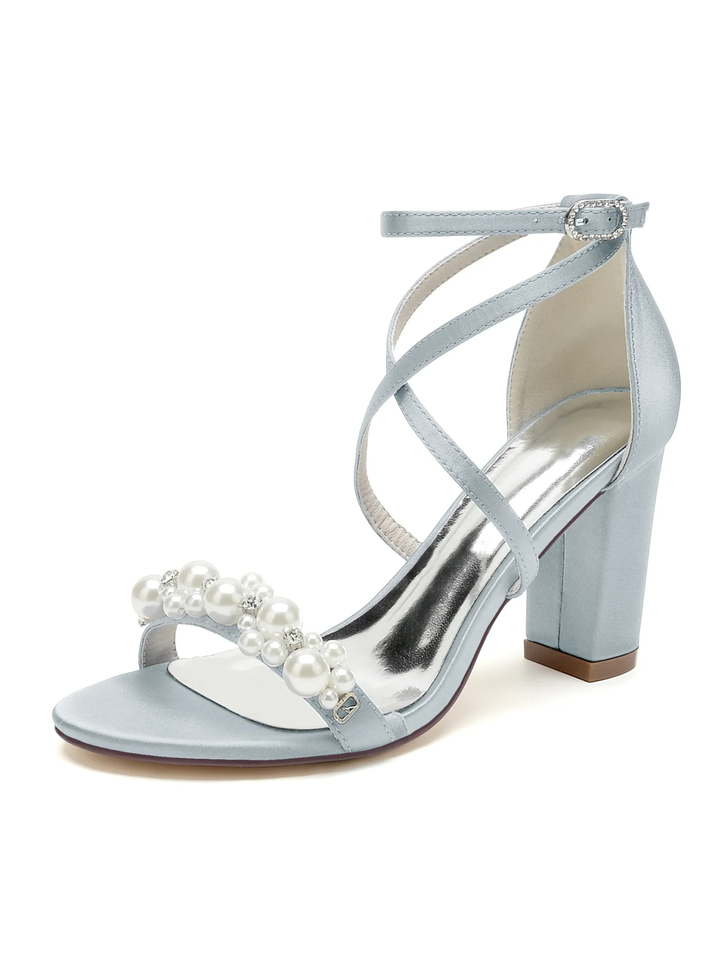 Women's Wedding Shoes Rhinestone High Heel Open Toe Bridal Shoes - Image 7