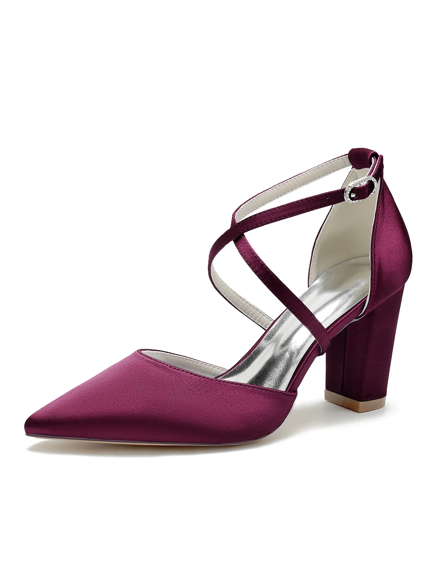 Women's Wedding Shoes Rhinestone High Heel Pointed Toe Bridal Shoes - Image 10