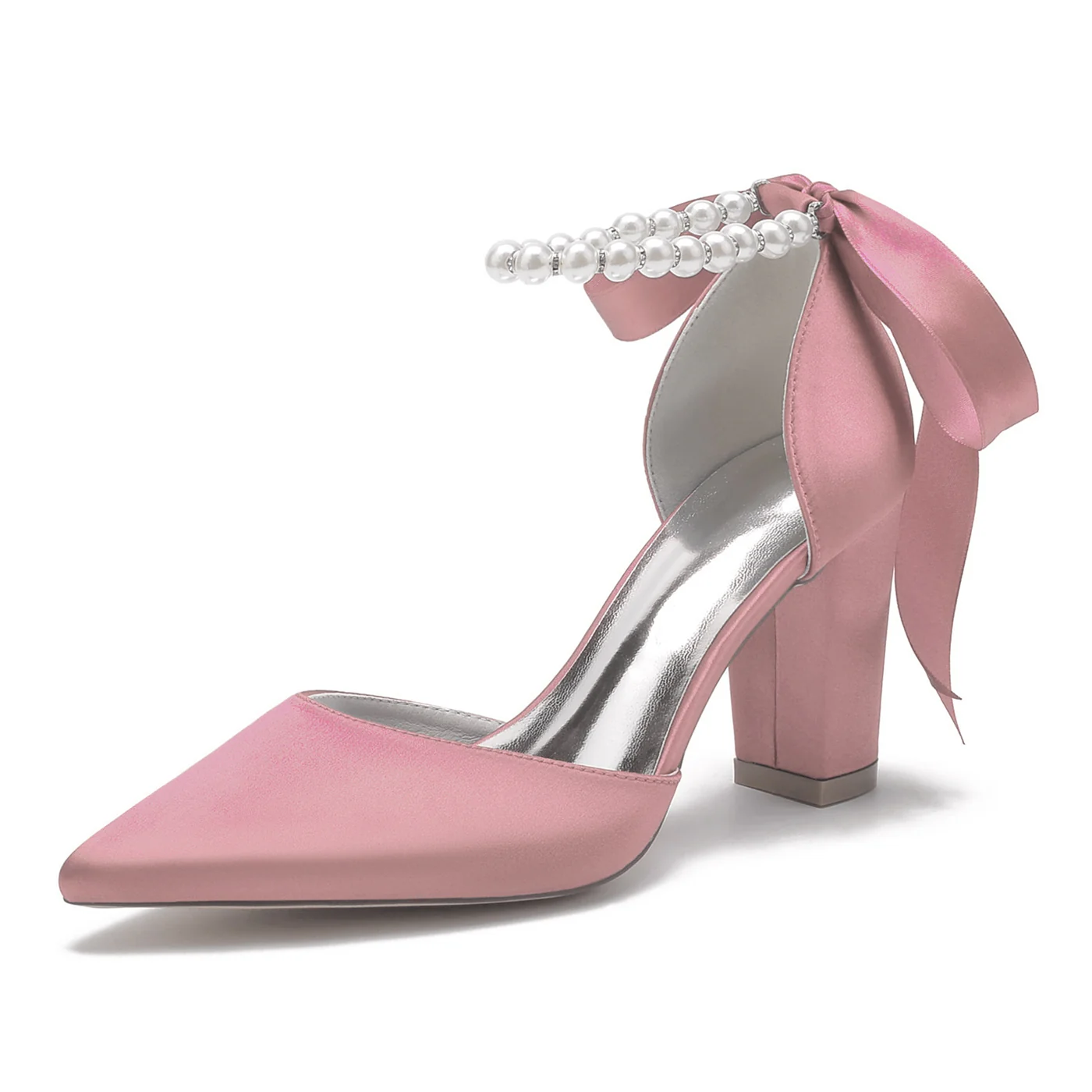 Women's Wedding Shoes Rhinestone High Heel Pointed Toe Bridesmaid Shoes - Image 13