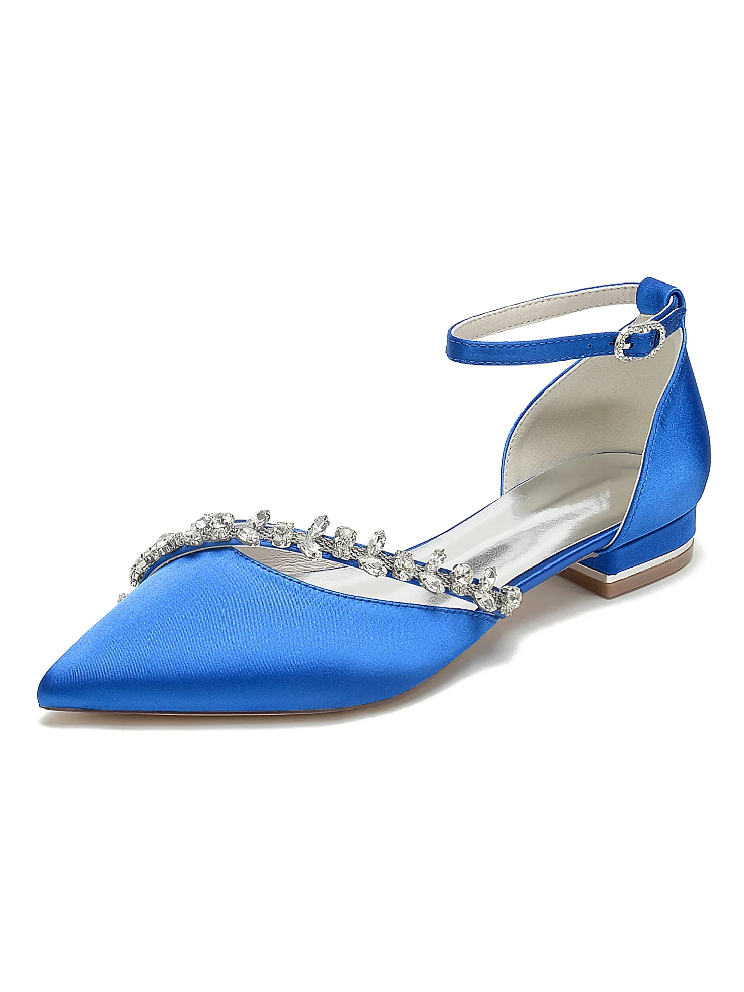 Women's Wedding Shoes Rhinestone Low Heel Pointed Toe Bridal Shoes - Image 12