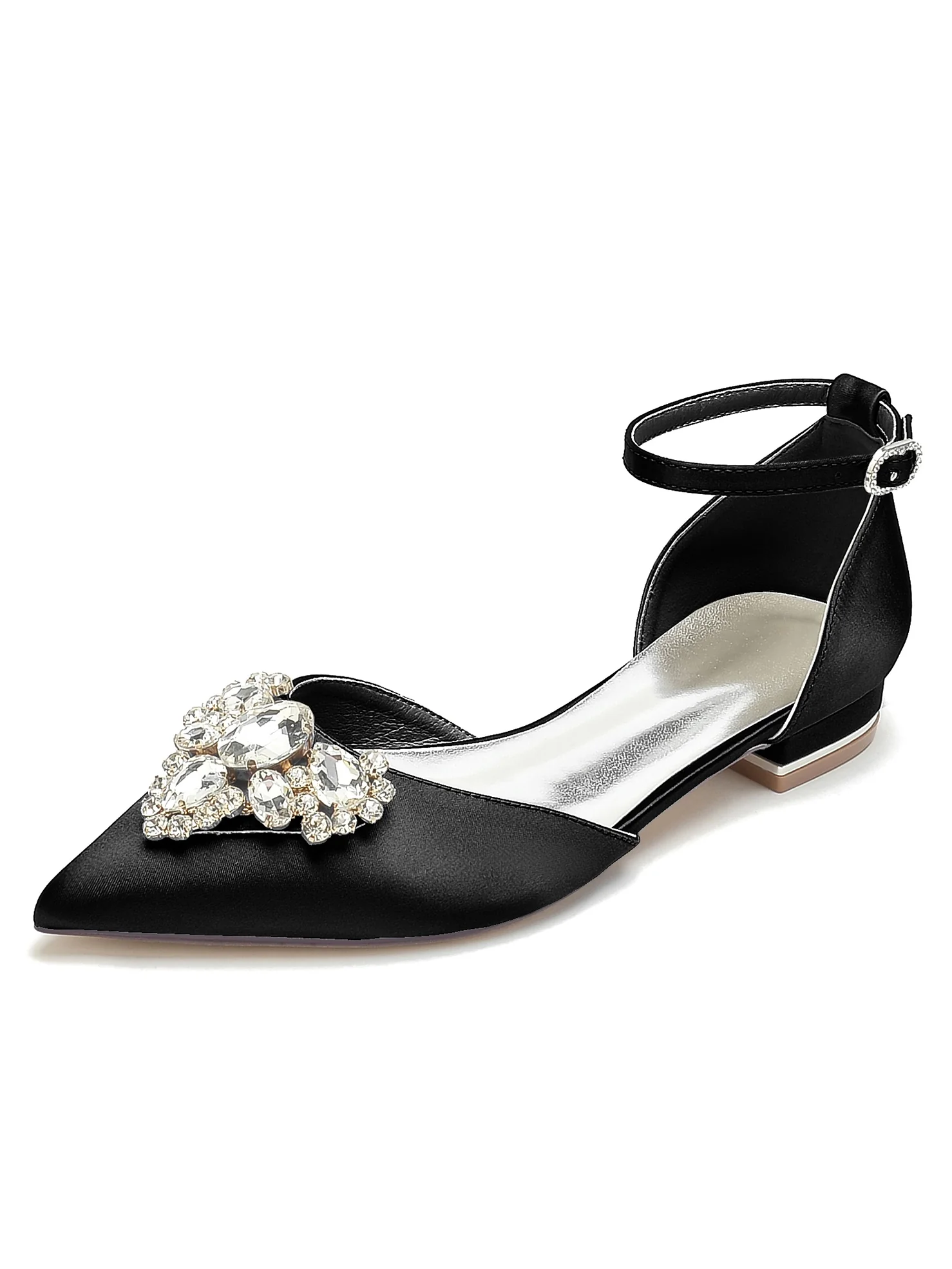 Women's Wedding Shoes Rhinestone Low Heel Pointed Toe Bridesmaid Shoes - Image 5