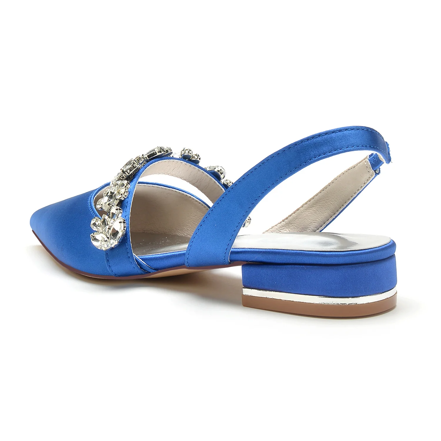 Women's Wedding Shoes Rhinestone Low Heel Pointed Toe Buckle Bridal Shoes - Image 11