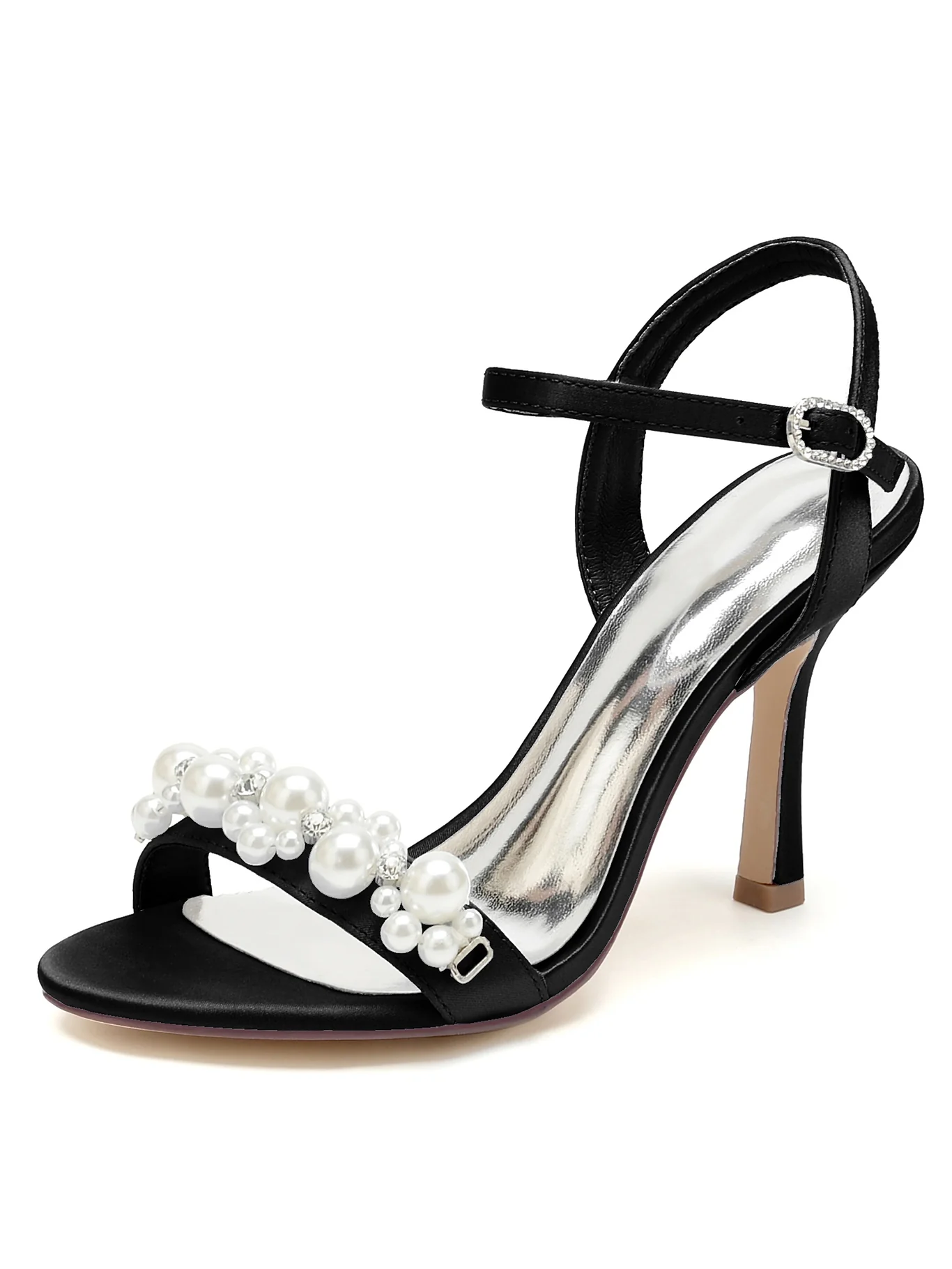 Women's Wedding Shoes Rhinestone Stiletto Heel Open Toe Bridesmaid Shoes - Image 12