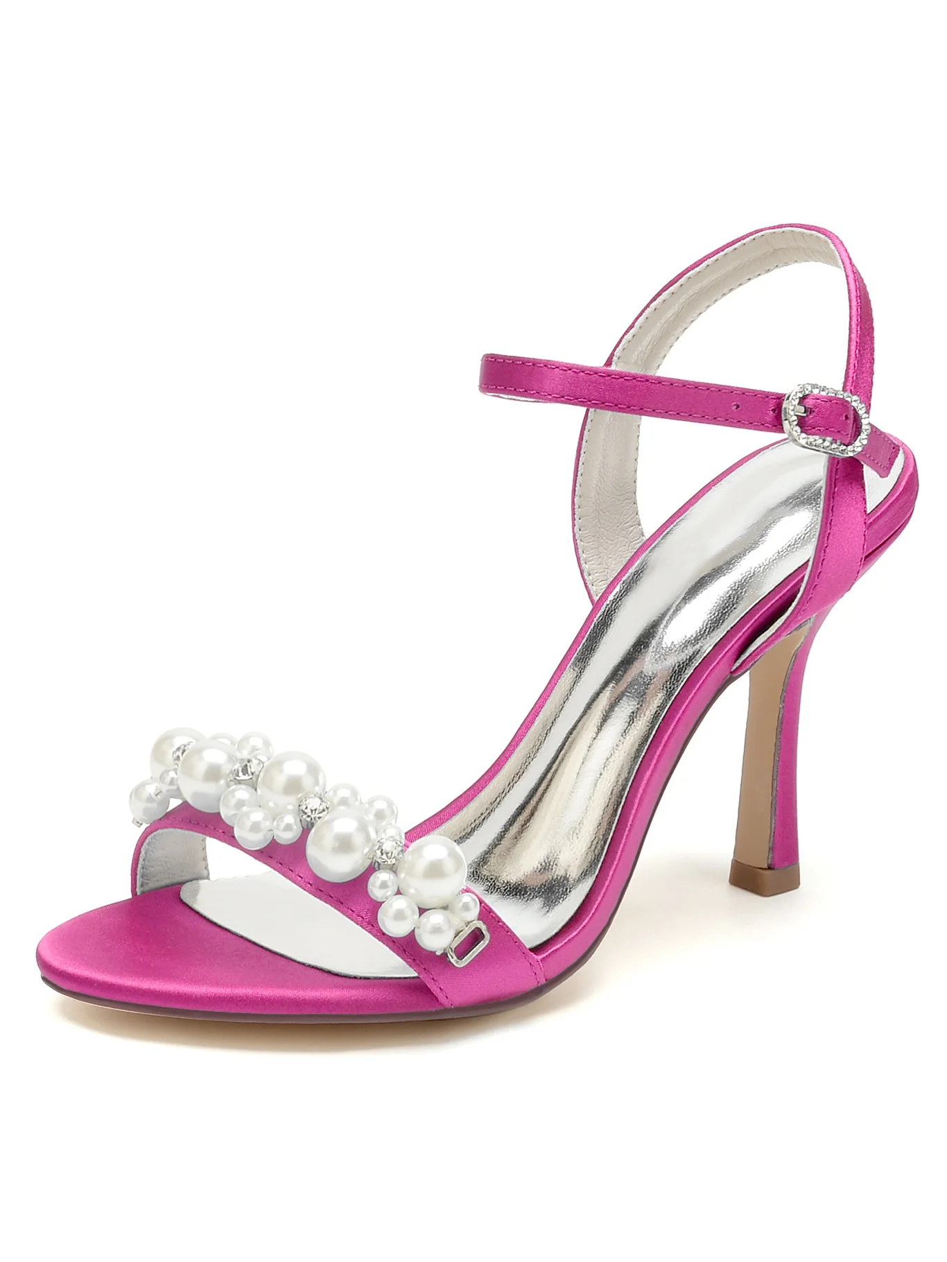 Women's Wedding Shoes Rhinestone Stiletto Heel Open Toe Bridesmaid Shoes - Image 4
