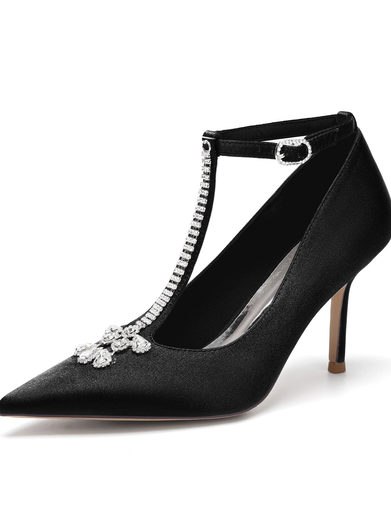 Women's Wedding Shoes Rhinestone Stiletto Heel Pointed Toe Bridesmaid Shoes - Image 6