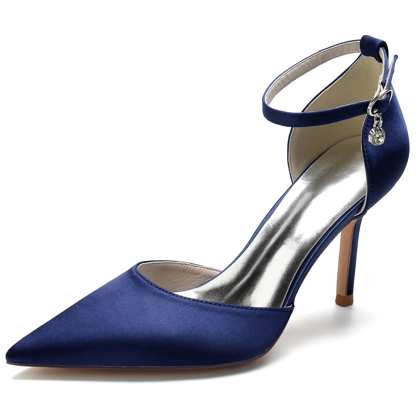 Women's Wedding Shoes Rhinestone Stiletto Pointed Toe Buckle Bridal Shoes - Image 10